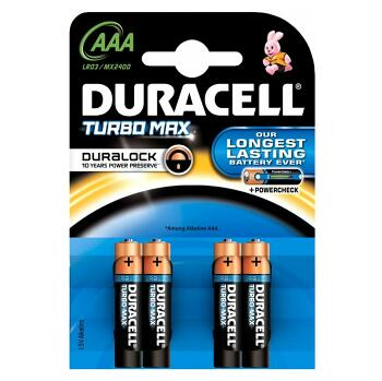 DURACELL Turbo baterie AAA 1,5 V 4 kusy