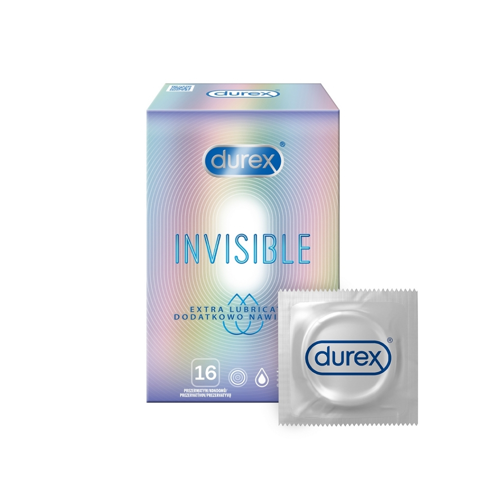 E-shop DUREX Invisible extra lubrikované kondomy 16 kusů