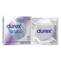 DUREX Invisible extra lubrikované kondomy 3 ks