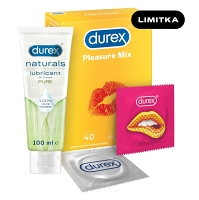 DUREX Pleasure mix 40 kusů + Naturals pure Intimní gel 100 ZDARMA
