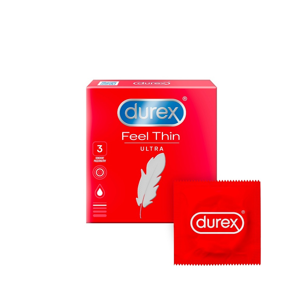 Levně DUREX Feel ultra thin kondomy 3 ks