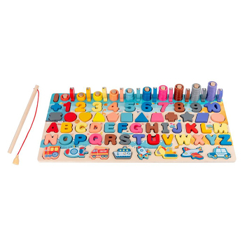 2KIDS TOYS Multifunkční deska vkládačka 6v1 (Vkládačky, spojovačky a puzzle)