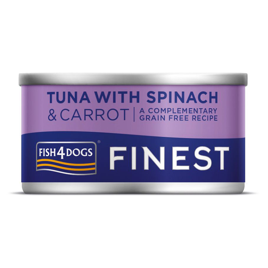 Levně FISH4DOGS Konzerva pro psy Finest tuňák s mrkví a špenátem 85 g