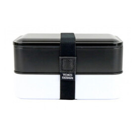E-shop YOKO Design box na jídlo dvoupatrový černý 1200 ml