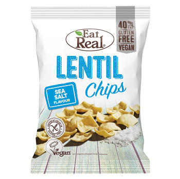 EAT REAL Lentil Chips s mořskou solí 40 g BEZ lepku