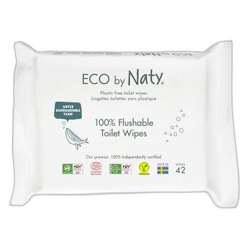 ECO BY NATY Vlhčené splachovatelné ubrousky s funkcí toaletního papíru bez vůně  42 ks (Dětské ubrousky)