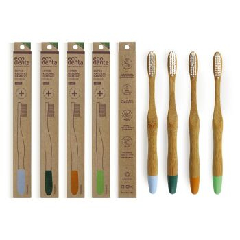 ECODENTA Bambusový zubní kartáček Soft 1 kus (Přírodní zubní hygiena) - Přírodní