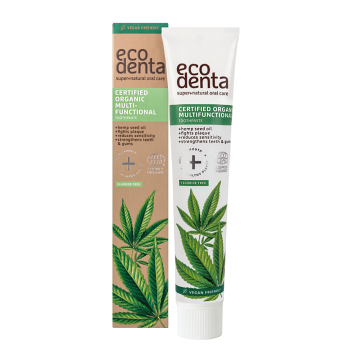 ECODENTA Certifikovaná multifunkční zubní pasta Konopný olej  BIO 75ml (Přírodní zubní hygiena) - Přírodní