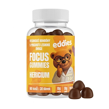 EDDIES Focus Gumídci na podporu paměti 60 kusů (Doplňky stravy na paměť) - Přírodní, Vícesložkové