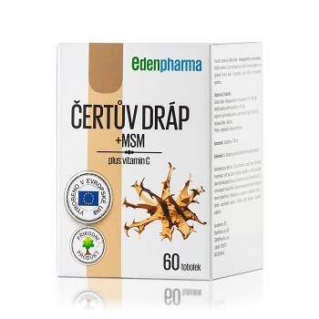 EDENPHARMA Čertův dráp + MSM plus vitamín C 60 kapslí (Na klouby) - Přírodní, Vícesložkové