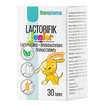 EDENPHARMA Lactobifík Junior příchuť.pomeranč 30 tablet (Probiotika a laktobacily) - Přírodní