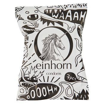 EINHORN Kondomy standard sperma monstrum 7 kusů (Kondomy) - Přírodní, Lubrikační, Neparfémované