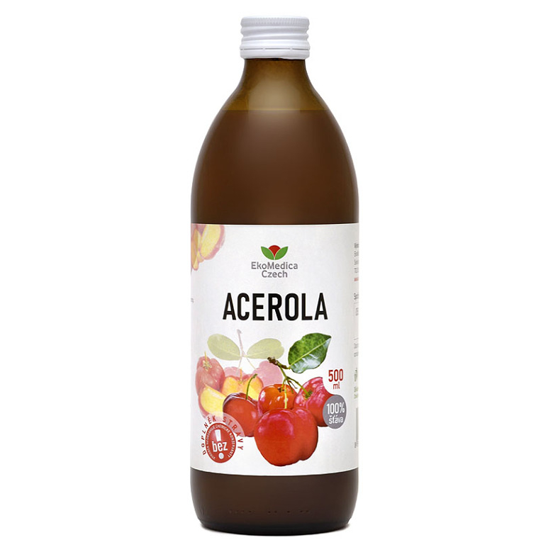 Levně EKOMEDICA Acerola 100% šťáva 500 ml