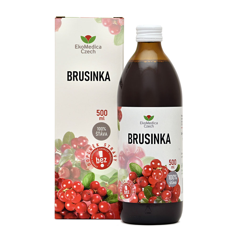 EkoMedica Brusinka 100% šťáva 500 ml