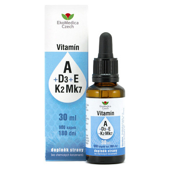 EKOMEDICA Vitamín A + D3 + E + K2 Mk7 kapky 30 ml