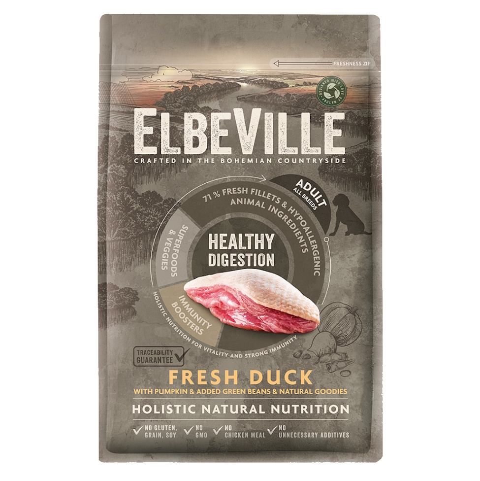 ELBEVILLE Healthy Digestion Fresh Duck granule pro psy 1 kus, Hmotnost balení (g): 11,4 kg