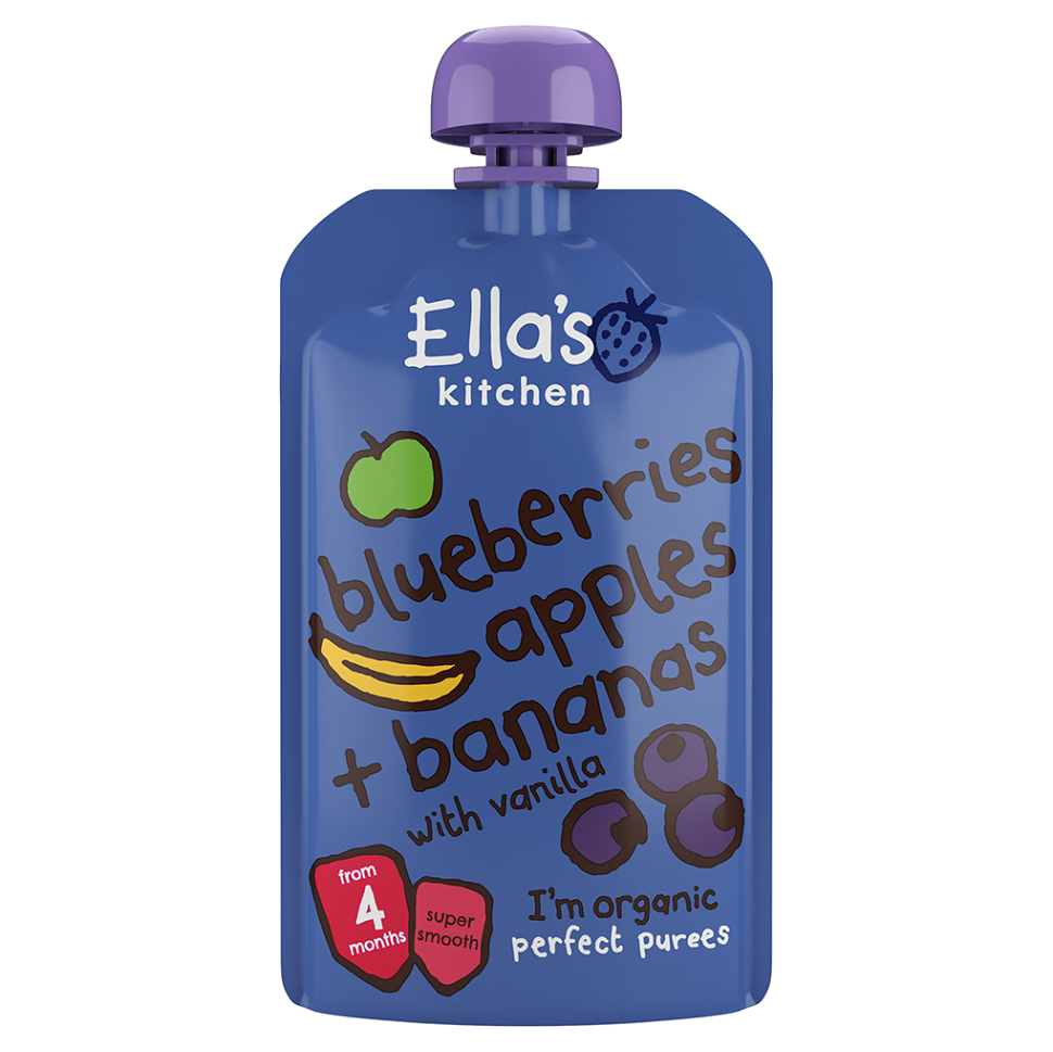 E-shop ELLA'S KITCHEN Jablko, borůvka a banán BIO 120 g