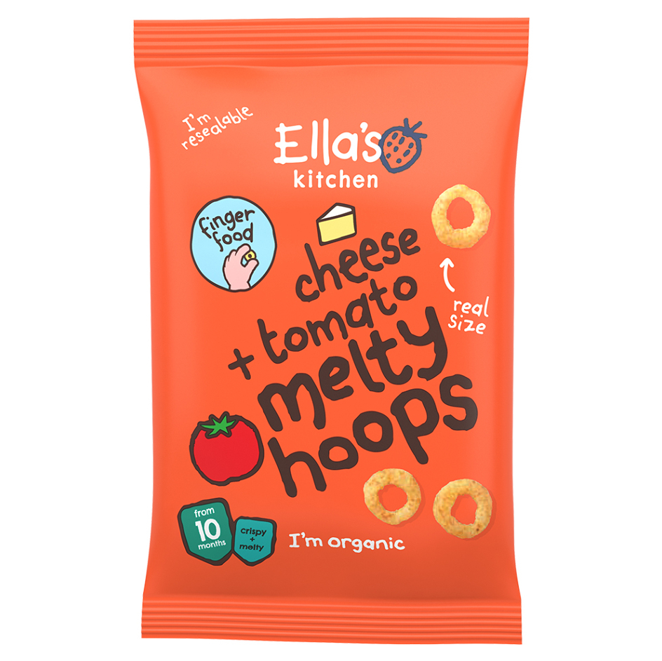 E-shop ELLA'S KITCHEN Křupavé kroužky se sýrem a rajčaty BIO 20 g