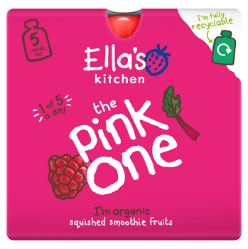 ELLA'S KITCHEN BIO Pink one ovocné smoothie s rebarborou 5 x 90 g (Svačinové kapsičky) - BIO
