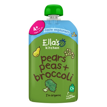 ELLA'S KITCHEN  Hruška hrášek a brokolice BIO 120 g (Svačinové kapsičky) - BIO