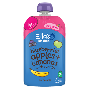 ELLA'S KITCHEN Jablko, borůvka a banán BIO 120 g (Ovocné přesnídávky) - BIO