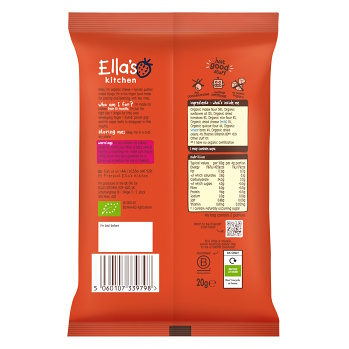 ELLA&apos;S KITCHEN Křupavé kroužky se sýrem a rajčaty BIO 20 g