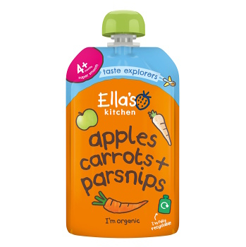 ELLA'S KITCHEN Mrkev jablko a pastinák BIO 120 g (Svačinové kapsičky) - BIO