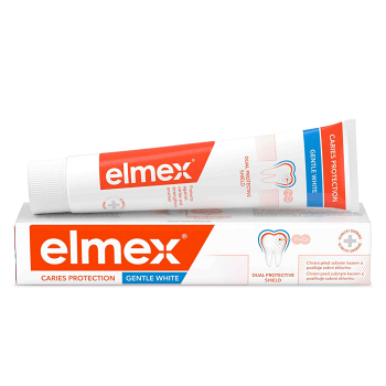 ELMEX Caries Protection Whitening Zubní pasta proti zubnímu kazu 75 ml, poškozený obal (Bělicí zubní pasty) - Čistící, Ochranný, Bělící