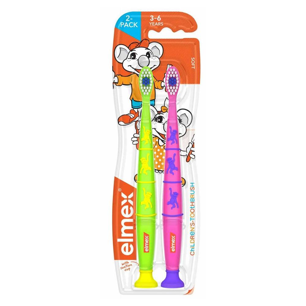 Levně ELMEX Kids dětský zubní kartáček pro děti ve věku 3-6 let duopack 2 kusy