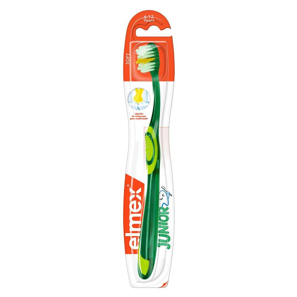 Levně ELMEX Junior dětský zubní kartáček pro děti ve věku 6-12 let měkký 1 kus