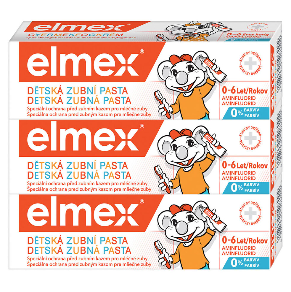 ELMEX Kids Dětská zubní pasta pro děti od prvního zoubku do 6ti let 3 x 50ml