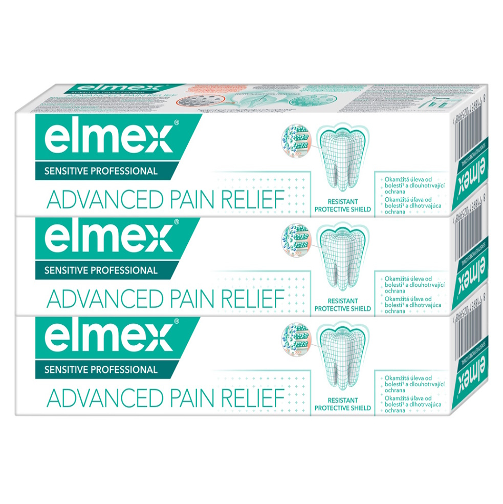ELMEX Sensitive Professional Advanced Pain Relief zubní pasta pro citlivé zuby 3 x 75 ml