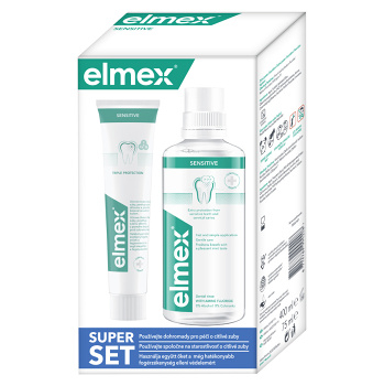 ELMEX Sensitive ústní voda 400 ml + Zubní pasta 75 ml (Zubní pasty na citlivé zuby a dásně)