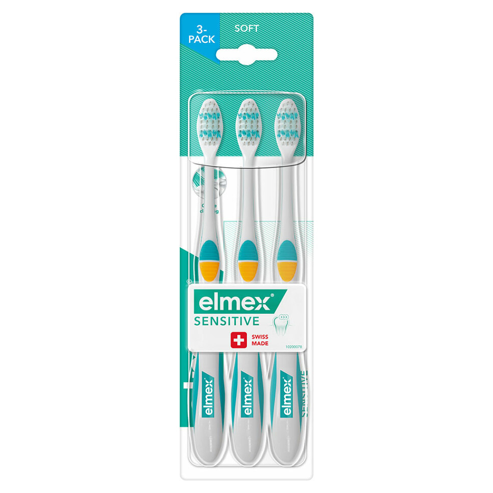 Levně ELMEX Sensitive zubní kartáček měkký multipack 3 kusy