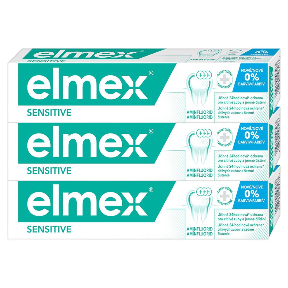 Levně ELMEX Sensitive Zubní pasta pro citlivé zuby 3 x 75 ml