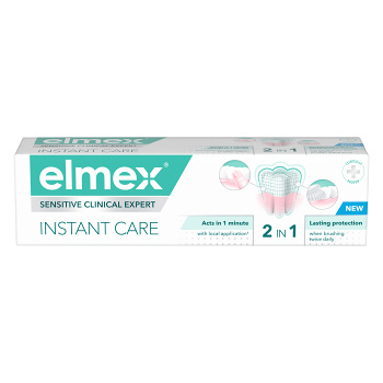 ELMEX Sensitive Clinical Expert Instant care  Zubní pasta 2v1 75 ml (Zubní pasty na citlivé zuby a dásně) - Čistící, Bělící