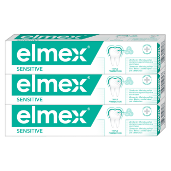 ELMEX Sensitive Zubní pasta pro citlivé zuby 3 x 75 ml (Zubní pasty na citlivé zuby a dásně) - Čistící, Ochranný