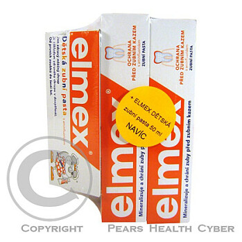 Elmex zubní pasta 2 x 75 ml + Elmex dětská 50 ml
