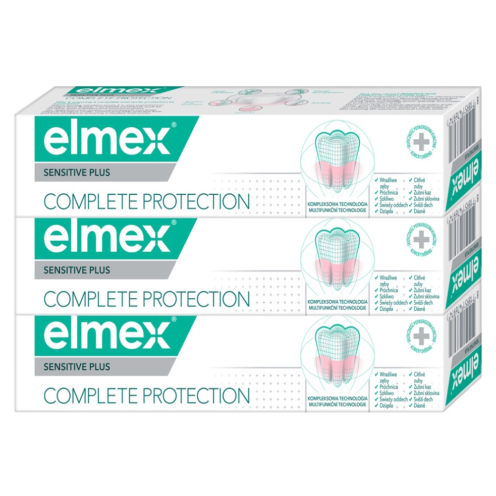 E-shop ELMEX Sensitive Complete Protection zubní pasta pro kompletní ochranu zubů 3 x 75ml