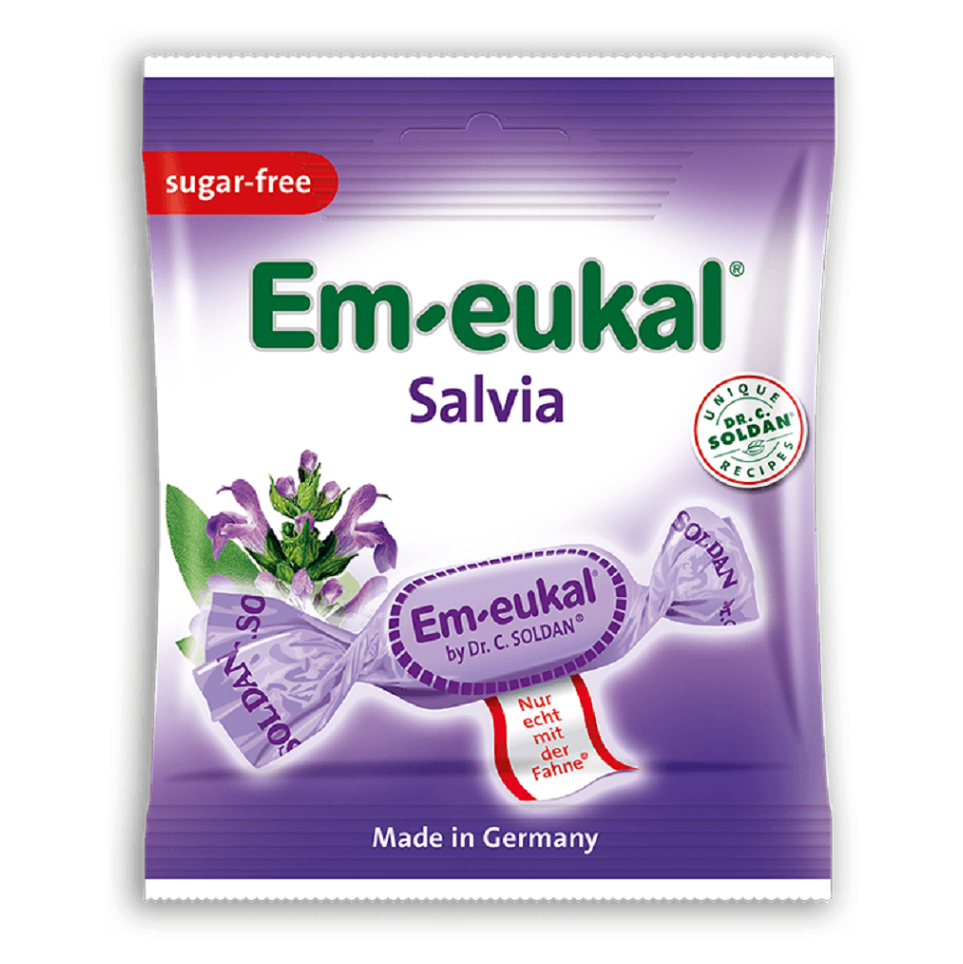 Levně EM-EUKAL Šalvějové pastilky s vitamínem C bez cukru 50 g
