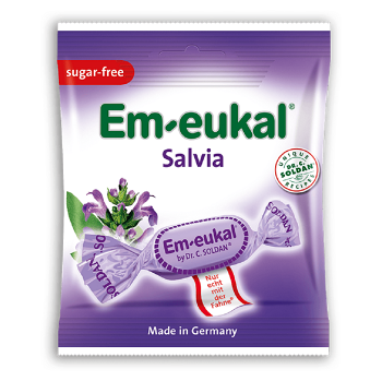 EM-EUKAL Šalvějové pastilky s vitamínem C bez cukru 50 g