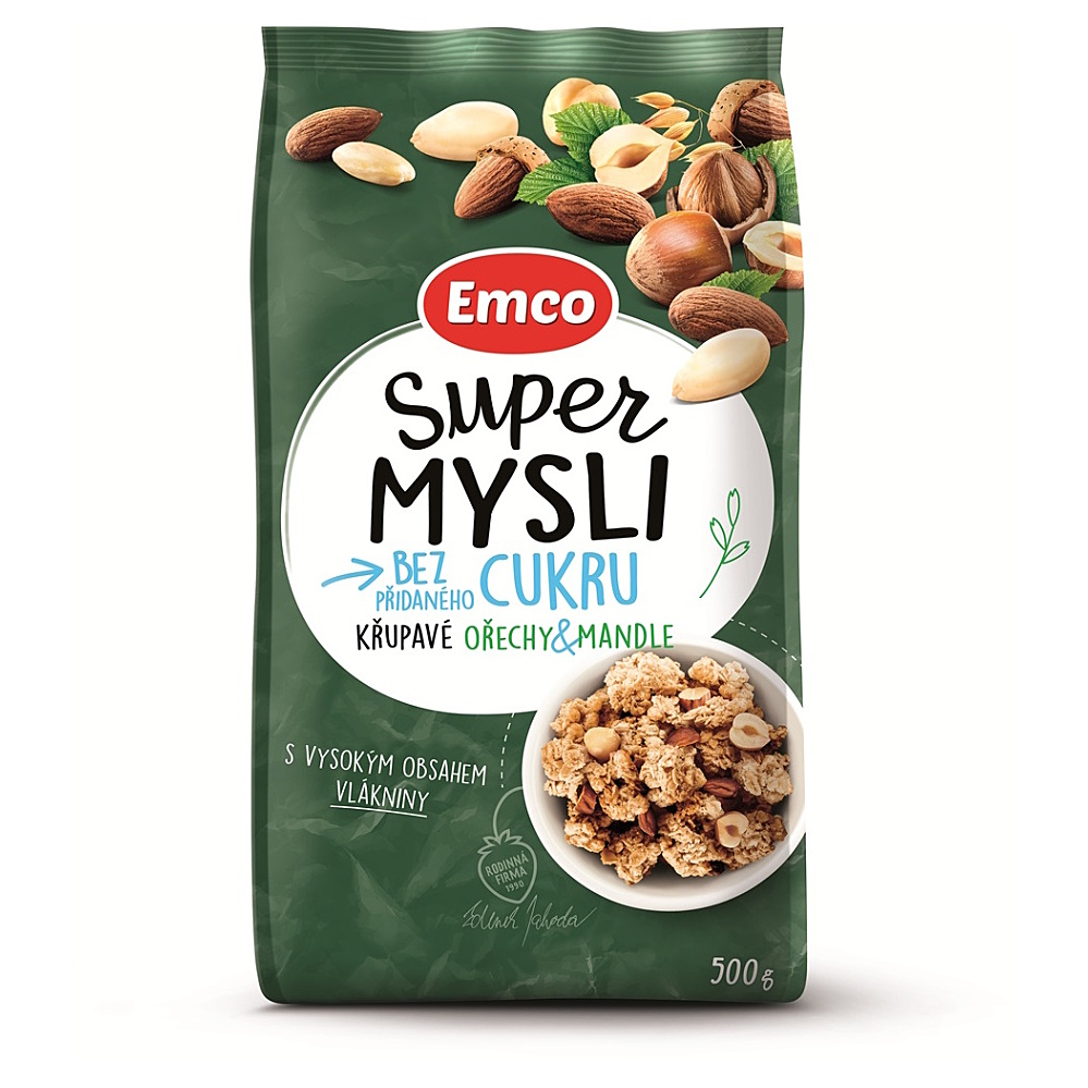 Emco Super Mysli bez přidaného cukru ořechy a mandle 500 g