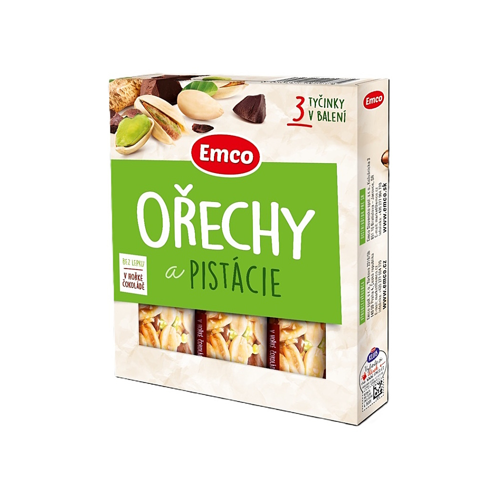 EMCO Tyčinka ořechy pistácie 3 x 35 g