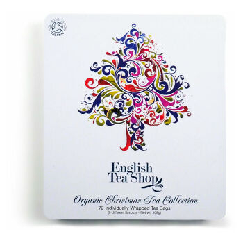 ENGLISH TEA SHOP Dárkový plechový box Vánoční strom BIO 72 sáčků