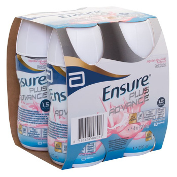 ENSURE PLUS Advance jahodová příchuť 4 x 220 ml