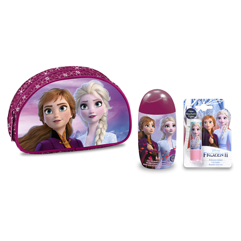 Levně EP LINE Dárková sada s kosmetickou taškou Frozen 3 kusy