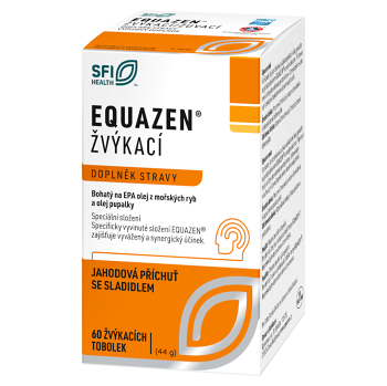 EQUAZEN S jahodovou příchutí 60 žvýkacích tobolek (Omega 3 a rybí olej) - Vícesložkové