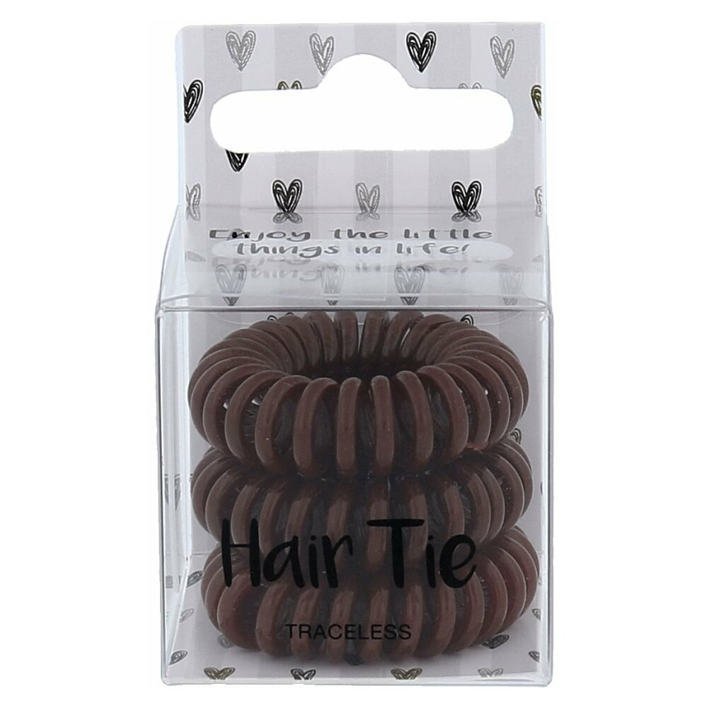 E-shop 2K Hair Tie Gumička na vlasy Brown 3 ks
