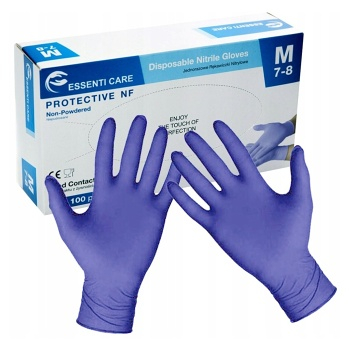 ESSENTI CARE Jednorázové nitrilové rukavice velikost M 100 kusů