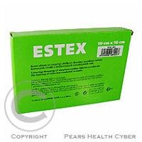 ESTEX obvaz krycí z aktivní uhlík.tk.10x10cm/10ks
